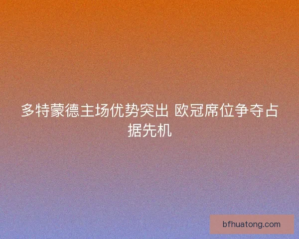 多特蒙德主场优势突出 欧冠席位争夺占据先机